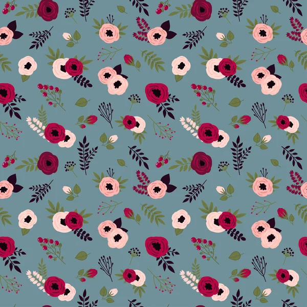 Seamless pattern with spring flowers. — Stock Vector