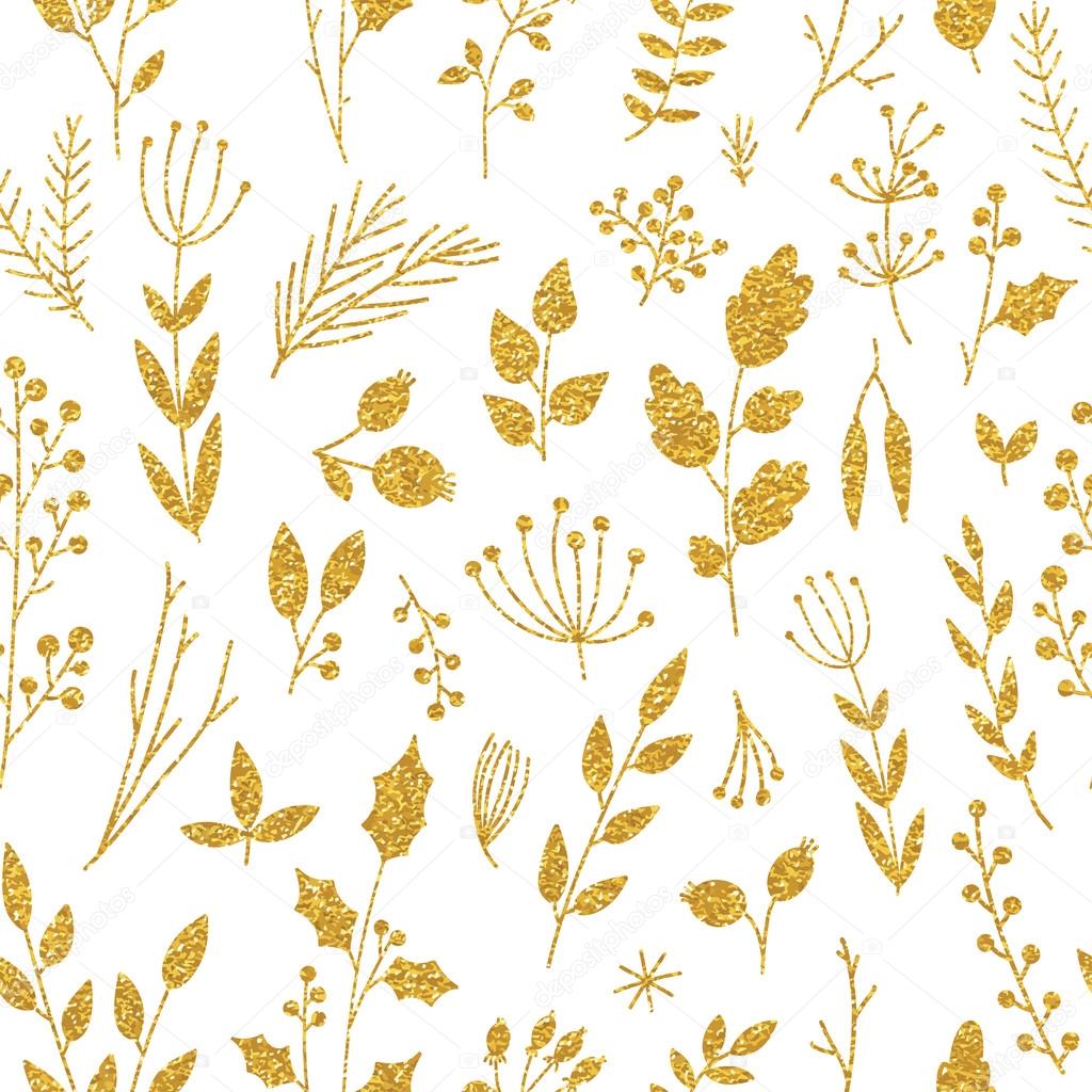 seamless gold floral pattern