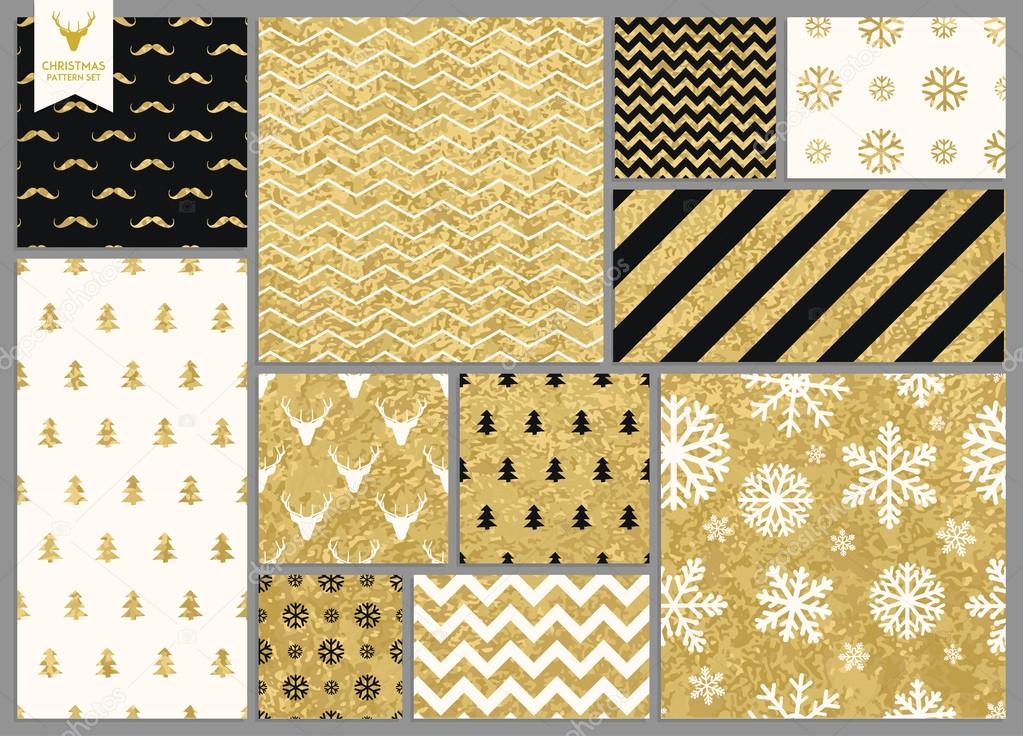 seamless gold texture Christmas patterns