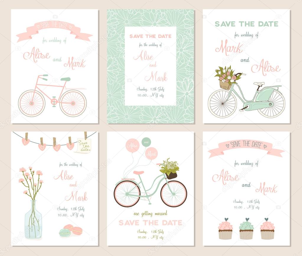 Collection of cute card templates.