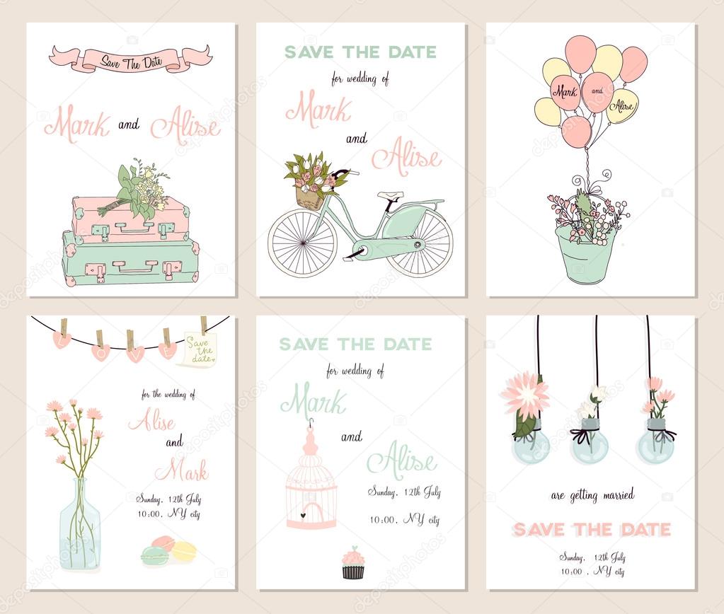 Collection of  cute card templates