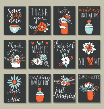 Collection of 12 cute card templates