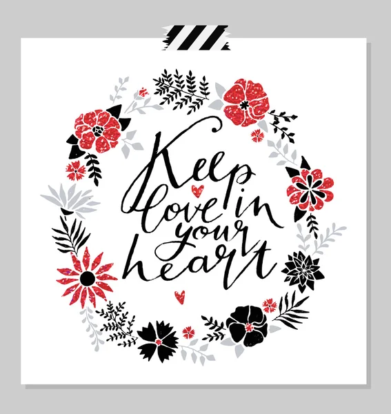 Stylish holiday card with love theme — Stok Vektör