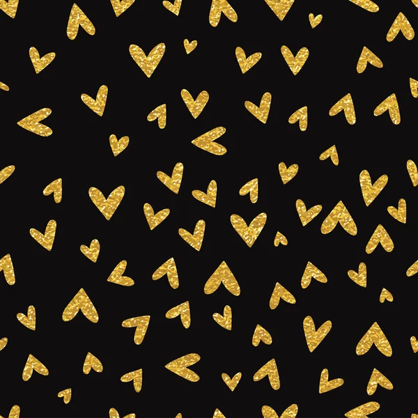 Vintage gold hearts pattern — 图库矢量图片
