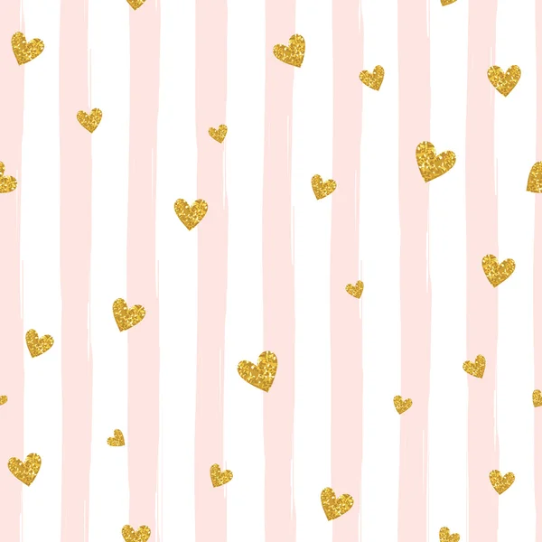 Gold glittering heart confetti