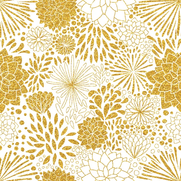 Floral gold sparkling ornament