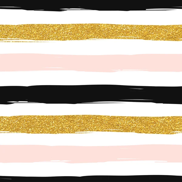 Striped gold rose pattern — Stok Vektör