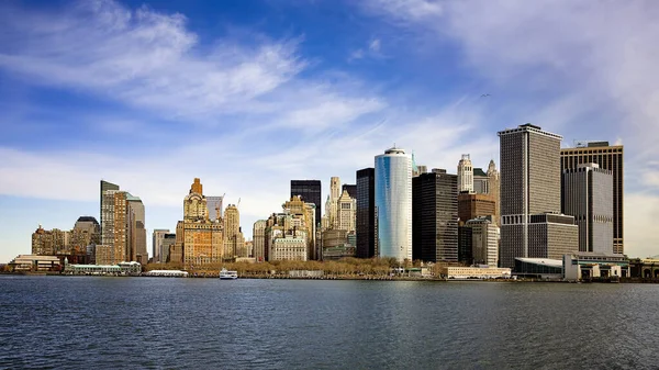 Vista Panoramica Lower Manhattan New York Dal Traghetto Staten Island — Foto Stock
