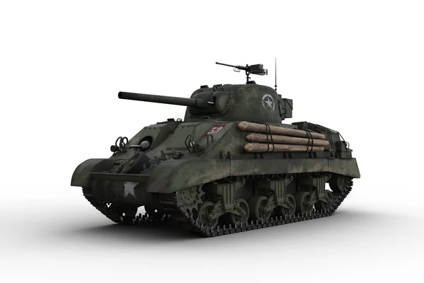 Military Tank Illustration Isolated White Background — Stock Photo, Image