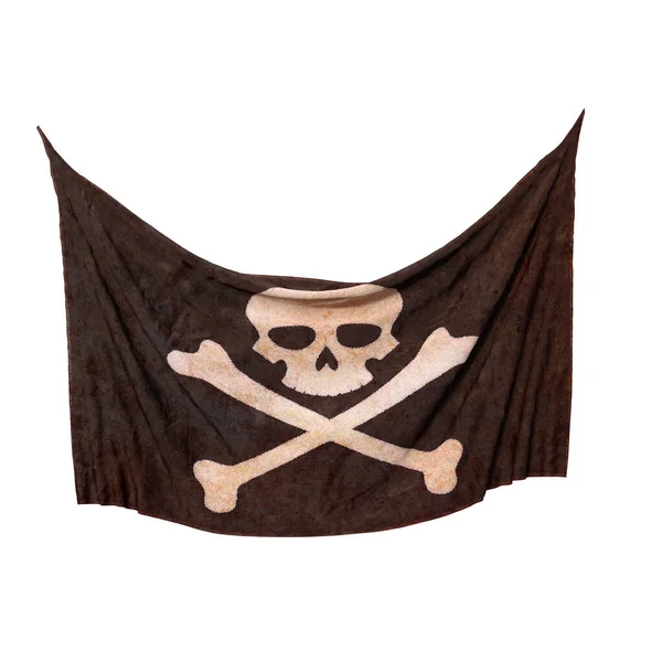 Crânio Ossos Cruzados Jolly Roger Bandeira Pirata Ilustração Isolada Sobre — Fotografia de Stock