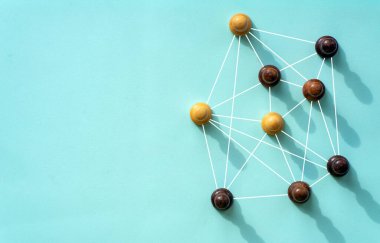 Takım çalışması, ağ ve topluluk konsepti. Sosyal etkileşim, bağlantı ağı. Kişiler arası kişiler.