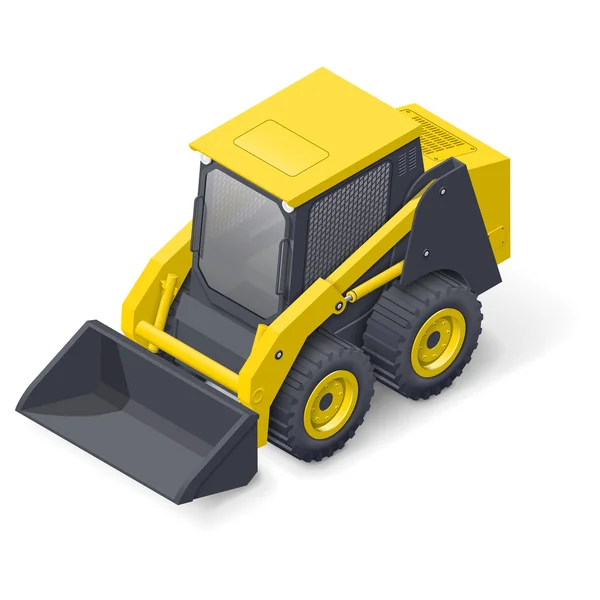 Skid steer minilastare ikonen — Stock vektor