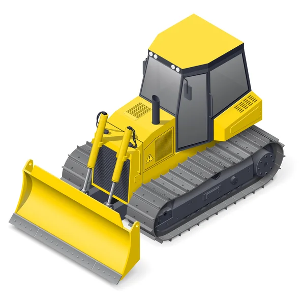 Bulldozer icono detallado Ilustración De Stock