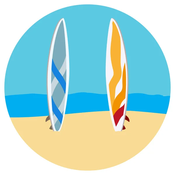 Surfing tables flat illustration