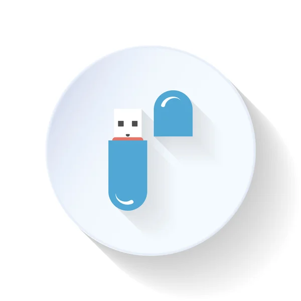 USB flash icono plano — Vector de stock