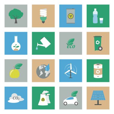 Ekoloji düz simgeler kümesi