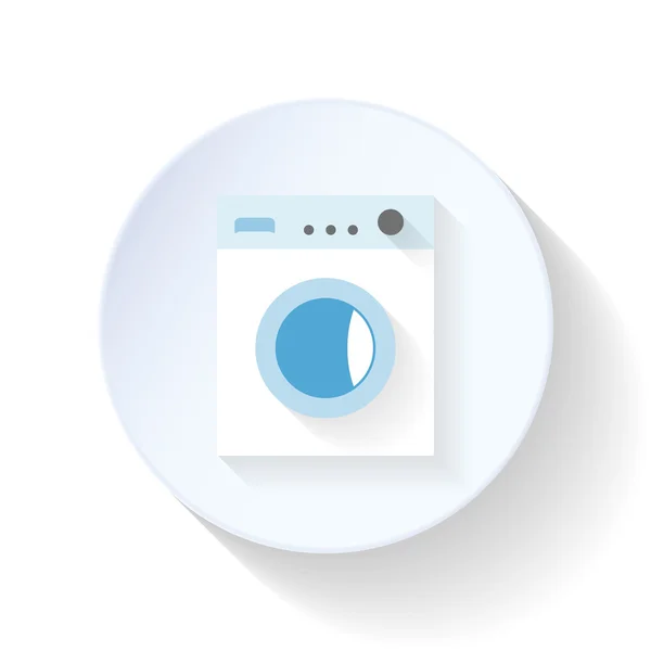 Wasmachine platte pictogram — Stockvector