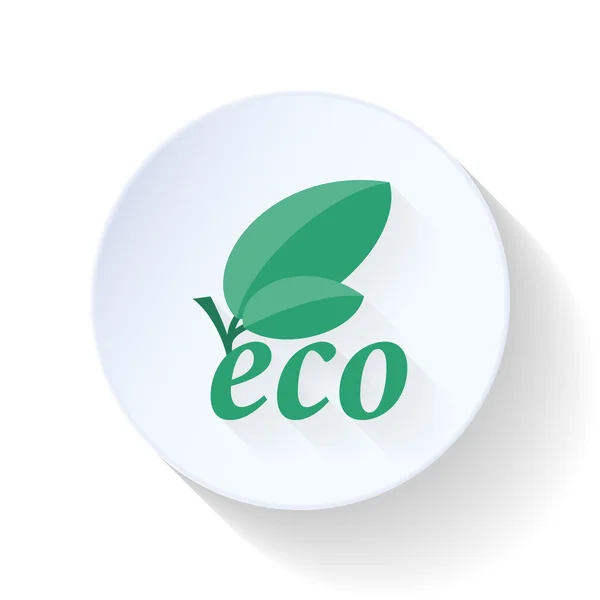 Eko płaski ikona z liści — Wektor stockowy