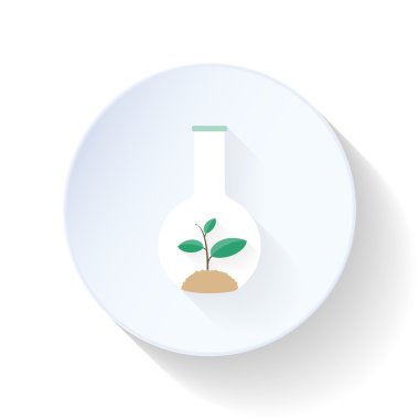 Laboratuvar şişesi düz simgesinde Filiz