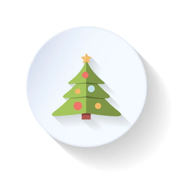 Arbre de Noël icône plate — Image vectorielle