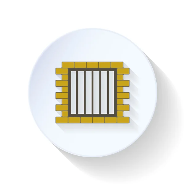 Icône plate prison — Image vectorielle