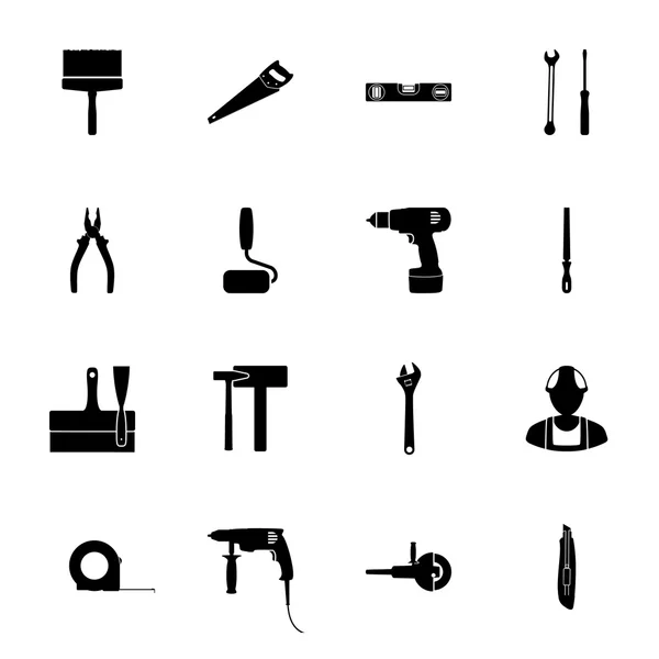 Ensemble d'icônes de silhouettes de bâtiment — Image vectorielle