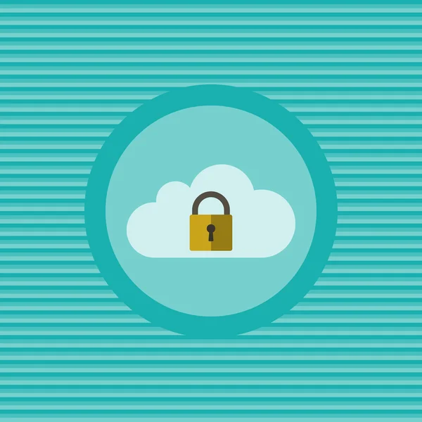 Cloud security flat icon — Stock Vector