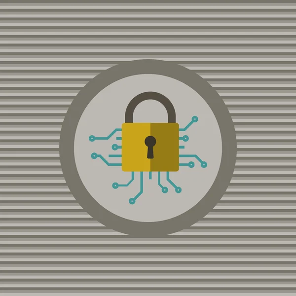 Cyber security platte-pictogram — Stockvector