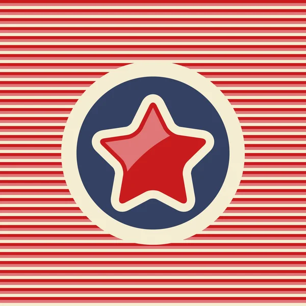 Amerikanische Star-Flachbild-Ikone — Stockvektor