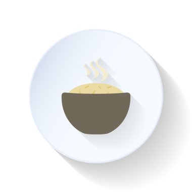 Tabak pirinç düz simgesi