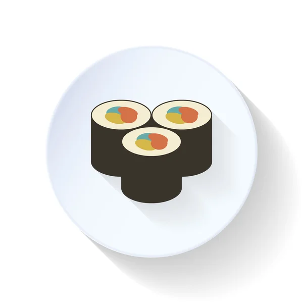 Sushi lapos ikon — Stock Vector