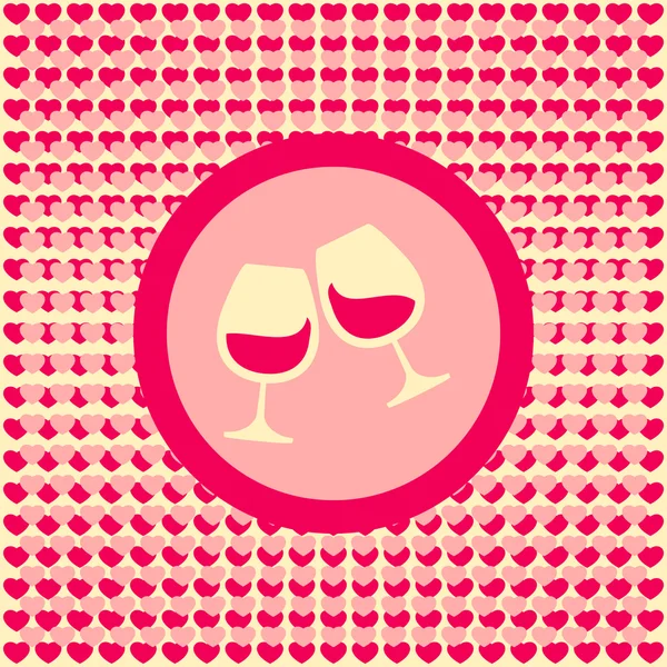 Dos copas llenas de vino — Vector de stock