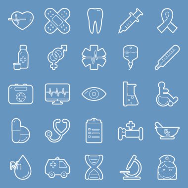 Tıbbi satırları Icons set