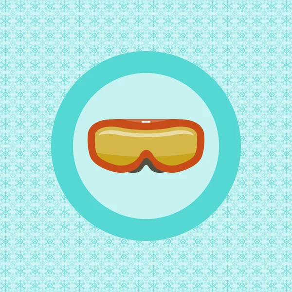Lyžařské brýle ploché ikony — Stockový vektor
