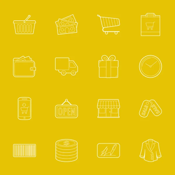 Shopping thin lines icons set — Stock Vector