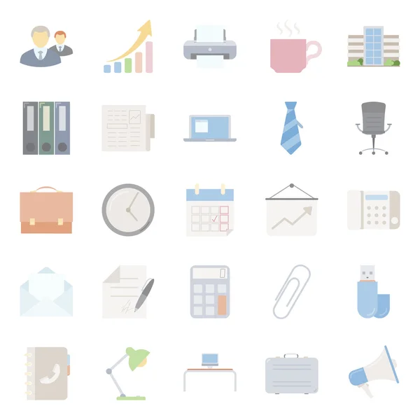 Ensemble d'icônes plates de bureau et de marketing — Image vectorielle