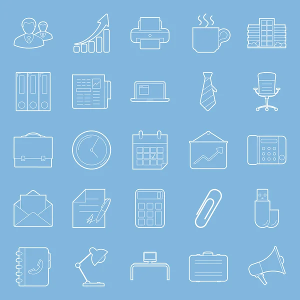 Ofis ve pazarlama ince çizgiler Icons set
