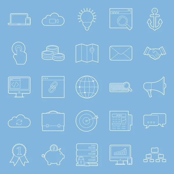 SEO und E-Marketing Thin Lines Icon Set — Stockvektor