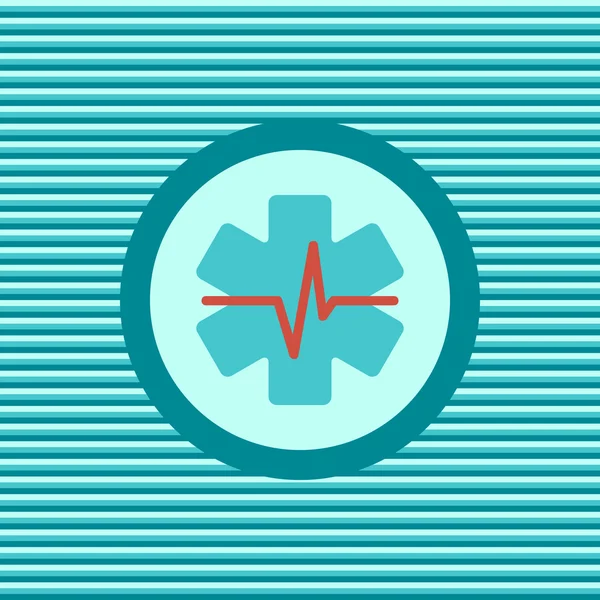 Kalp ilk yardım renk düz simgesi — Stok Vektör