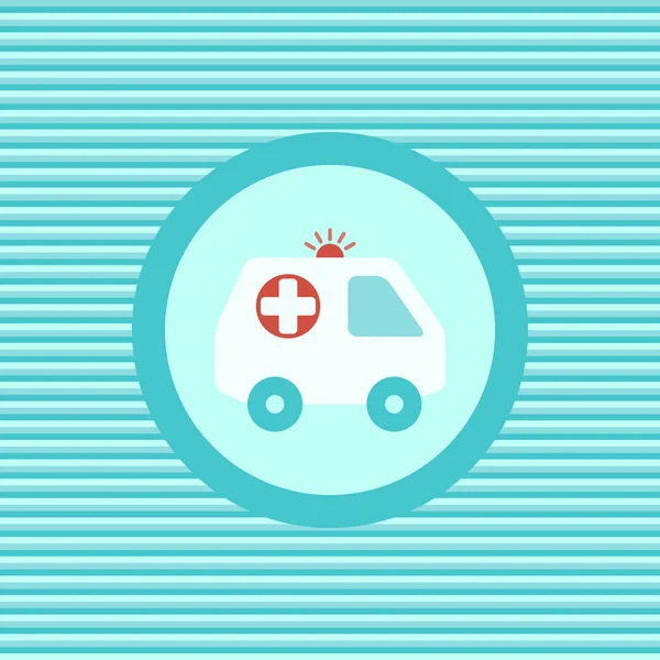 Ambulance couleur voiture icône plate — Image vectorielle