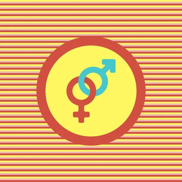 Icône plate couleur mâle et femelle — Image vectorielle