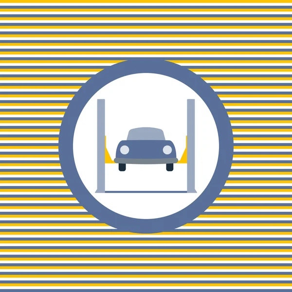 Car lift color flat icon — Stock Vector