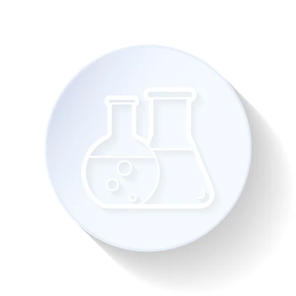 Flasks with scientific experiments thin lines icon — Stock Vector