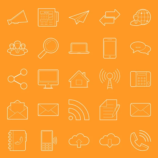 Conjunto de iconos de líneas delgadas de comunicación y web — Archivo Imágenes Vectoriales