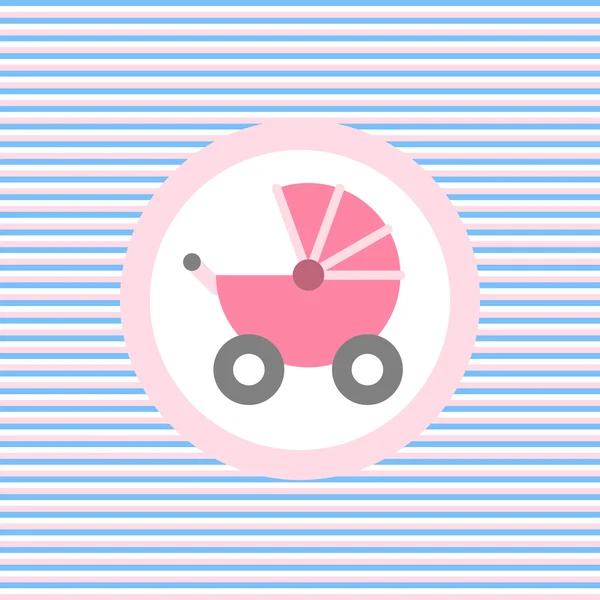 Baby carriage color flat icon — Stock Vector