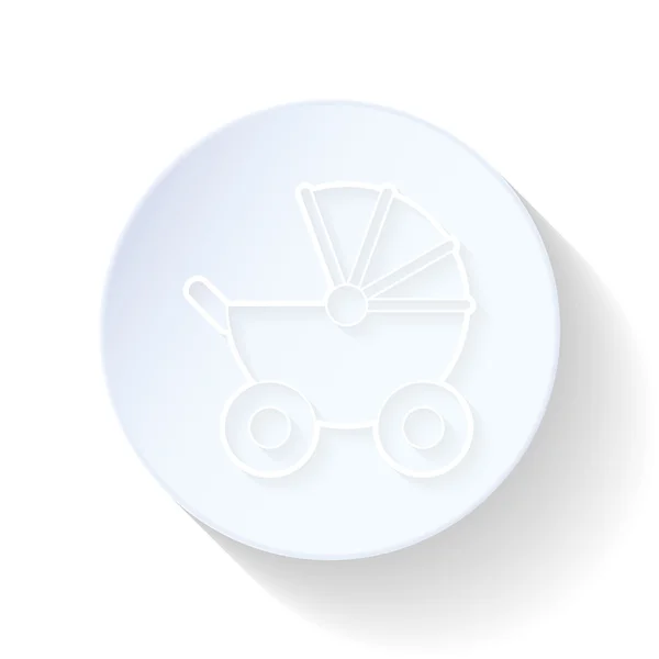 Carruagem de bebê ícone linhas finas — Vetor de Stock
