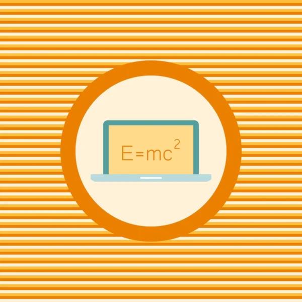 Wissenschaftliche Formel auf einem Laptop-Farb-Flachsymbol — Stockvektor