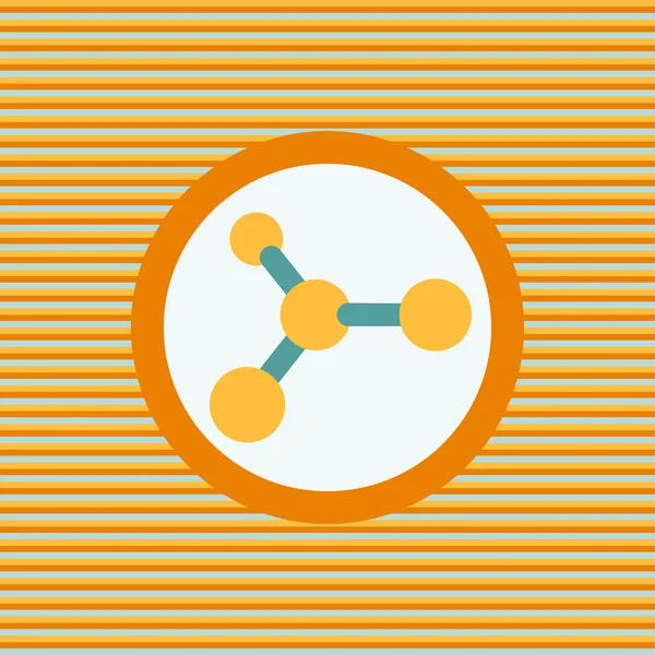 Значок плоского цвета молекулы — стоковый вектор