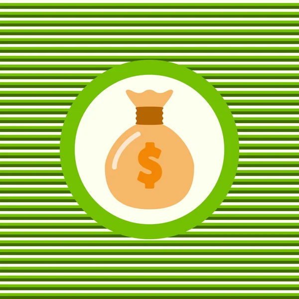 Money bag color flat icon — Stock Vector