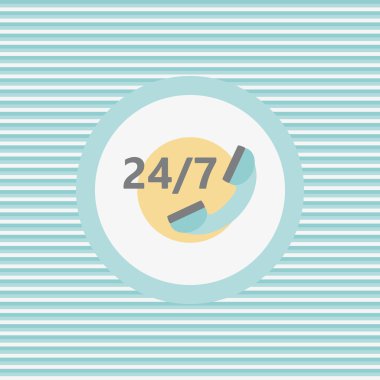 Saat, yedi gün bir hafta renk düz simgesi